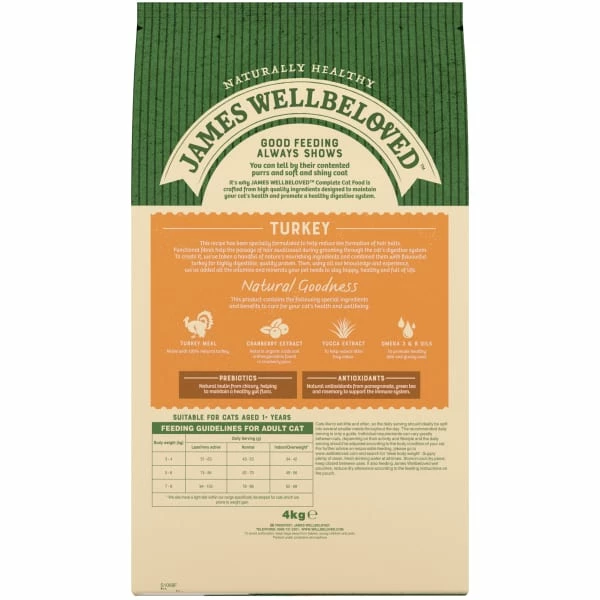 James Wellbeloved Complete Adult Hairball Dry Cat Food - Turkey 8 James Wellbeloved Complete Adult Hairball Dry Cat Food - Turkey - Image 8