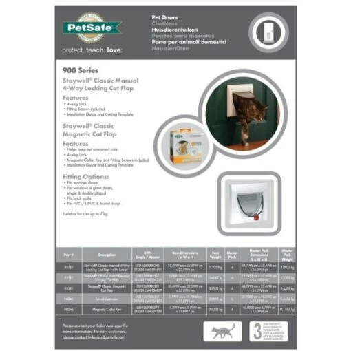Staywell Manual 4 Way Locking Classic Cat Flap & Tunnel -Outlet MedicAnimal Store I9100776 en 03
